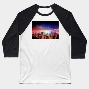 Hong Kong and Kowloon At Night Baseball T-Shirt